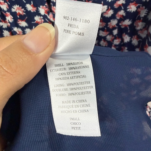 Rails Frida Pink Poms Floral Button Front Midi Dress Small - Picture 7 of 8